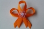 216-svatební vývazek oranžovo-oranžový s fialovou kytičkou