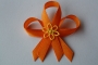 218-svatební vývazek oranžovo-oranžový s žlutou kytičkou