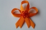 219-svatební vývazek oranžovo-oranžový s červenou kytičkou