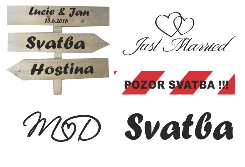 Svatební samolepky, výroba nálepek