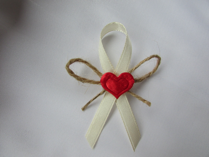 Svatební vývazek juta, vintage