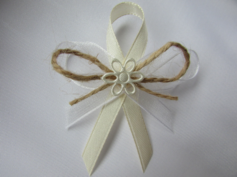 Svatební vývazek juta, vintage