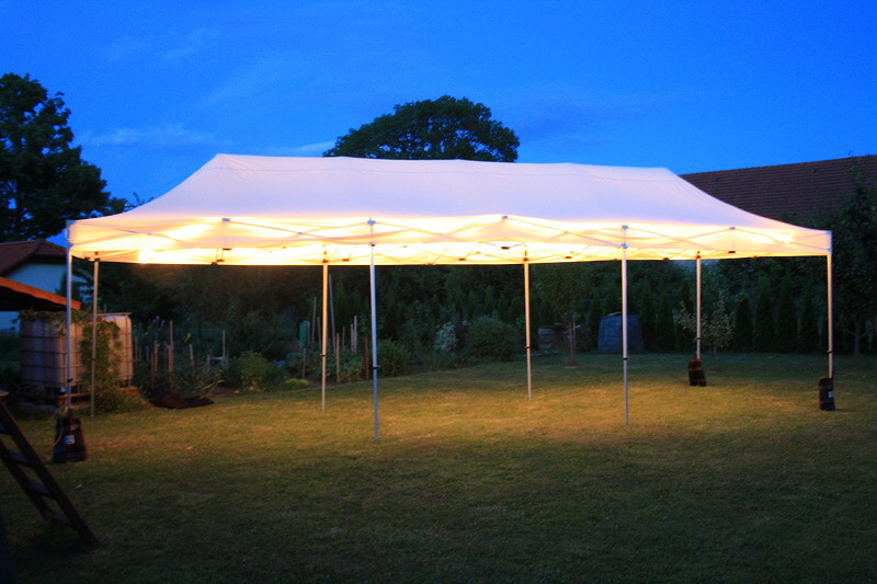 pujcovna pronajem party stan s osvetlenim na svatbu 7