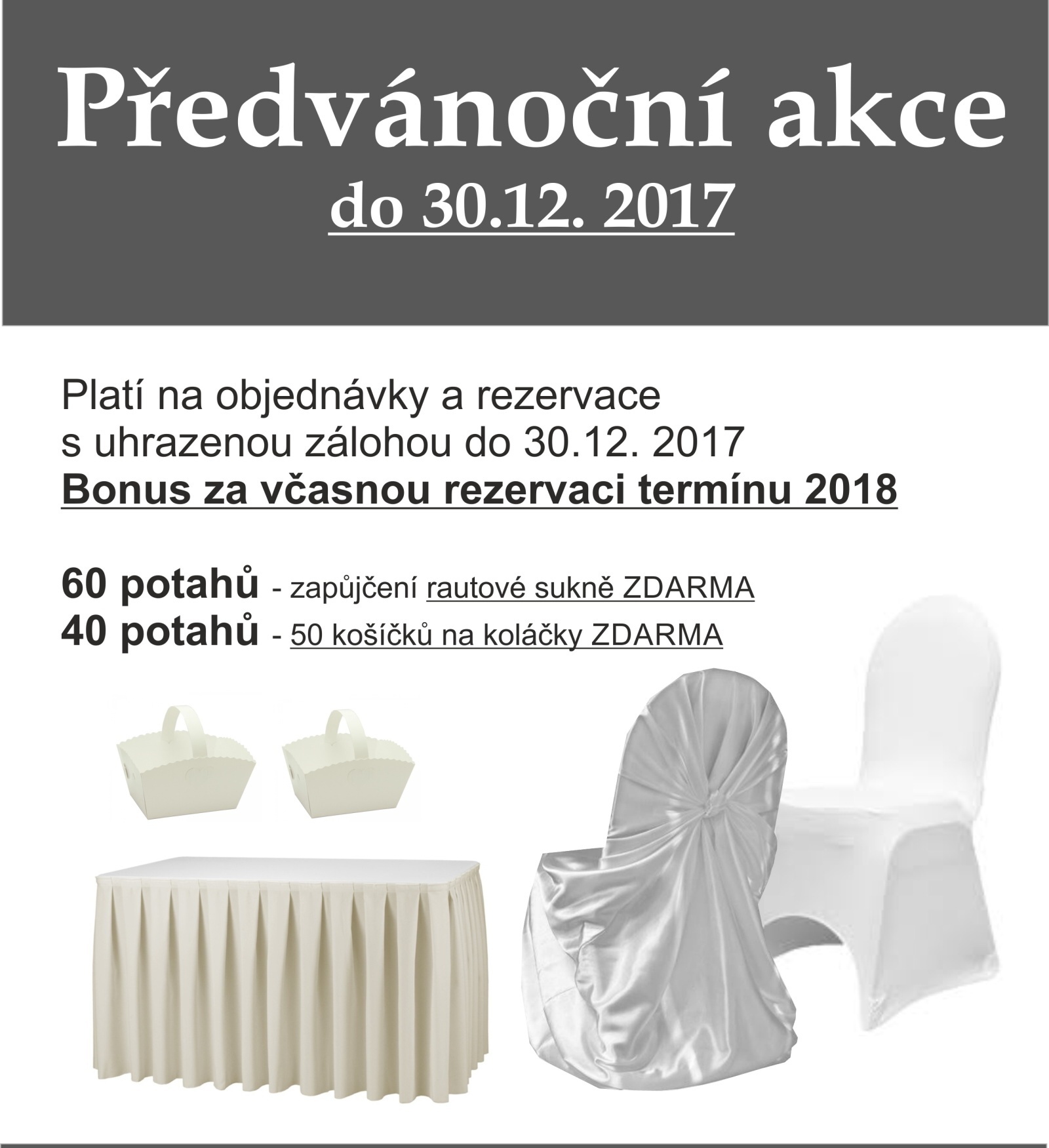 Akce rautová sukně nebo košíčky na svatební koláčky ZDARMA